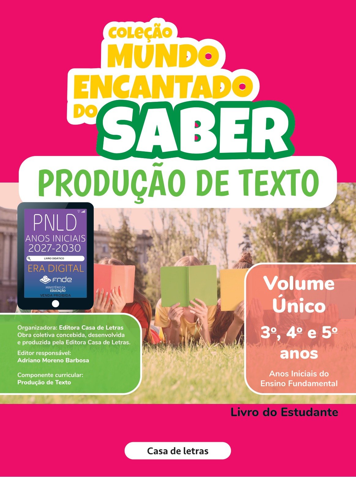 Capa de Mundo Encantado do Saber — Produção de Texto